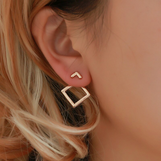 Goldtone Open Triangle Stud Earring