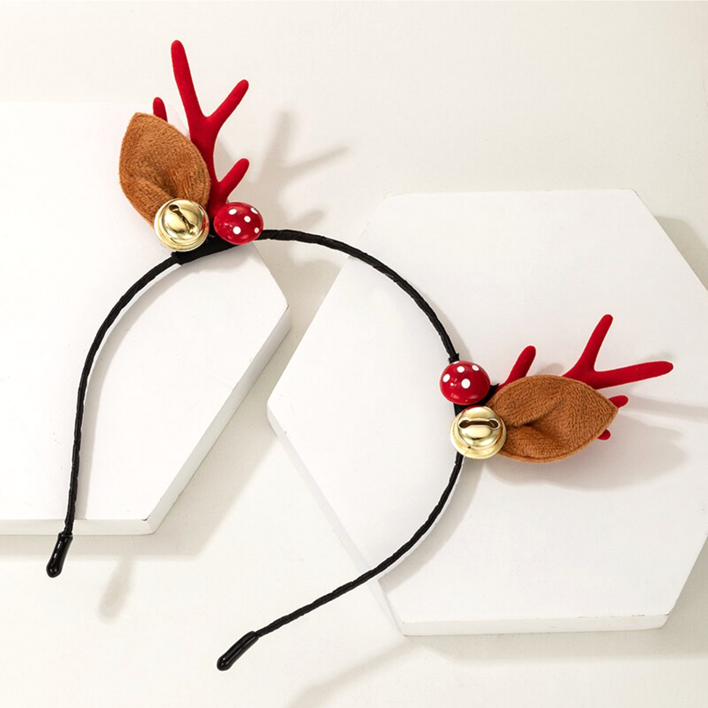Red Brown Bell Antlers Headband