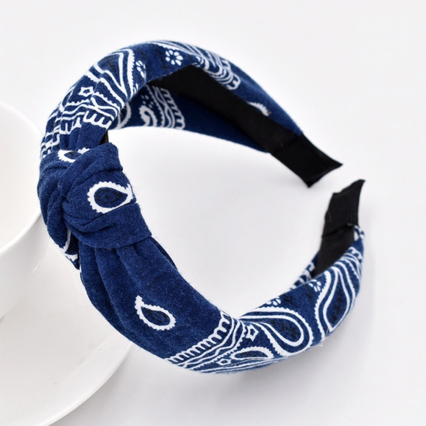 Navy Blue Bandana Twisted Headband