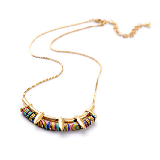 Goldtone Multi Colored Necklace