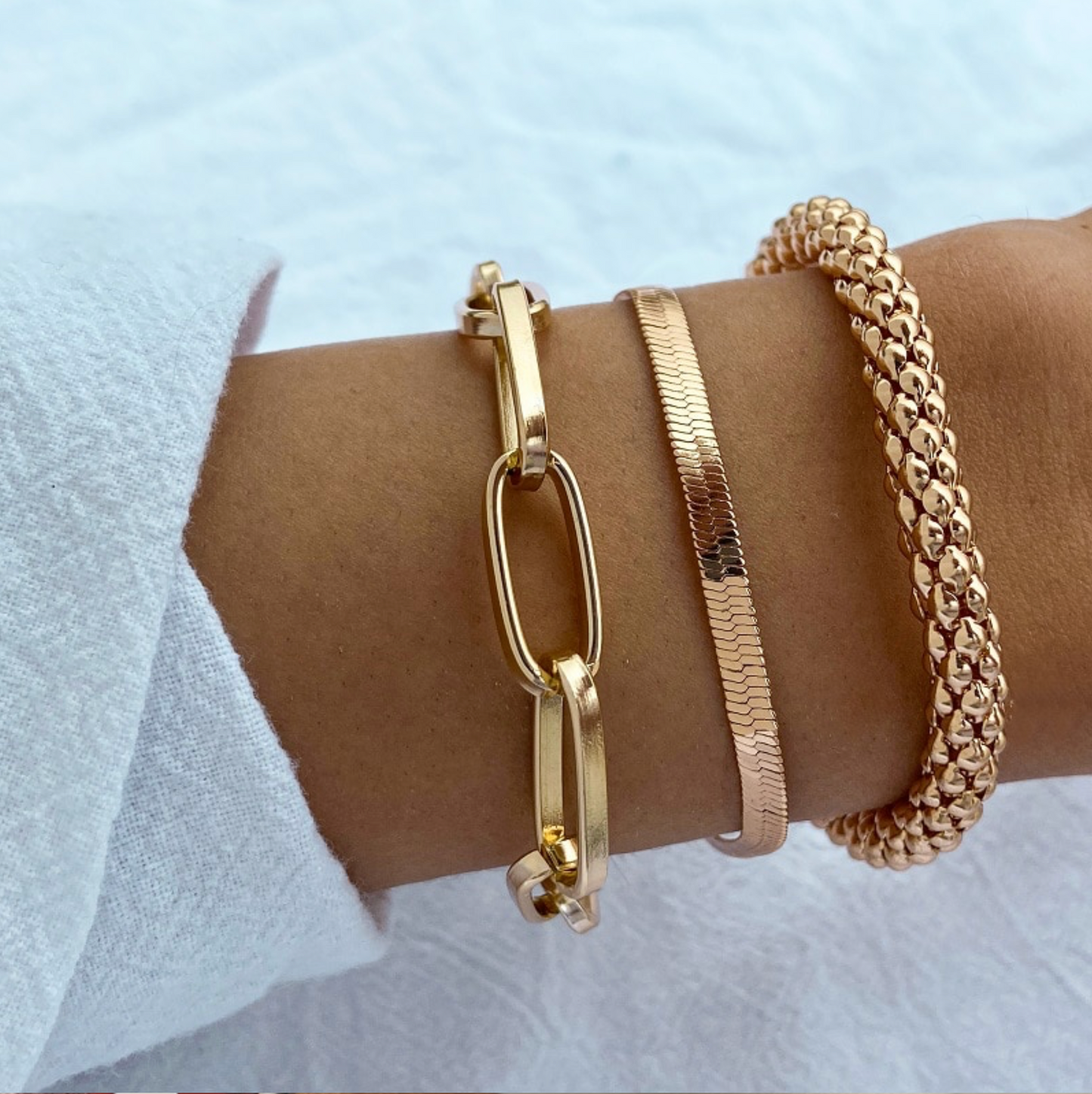 Goldtone Set Of 3 Bracelets