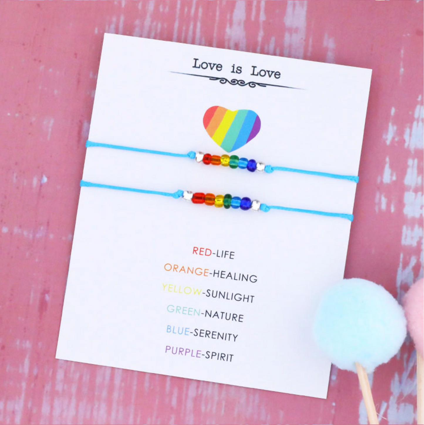 Love Is Love Beaded Set Of 2 Bracelets