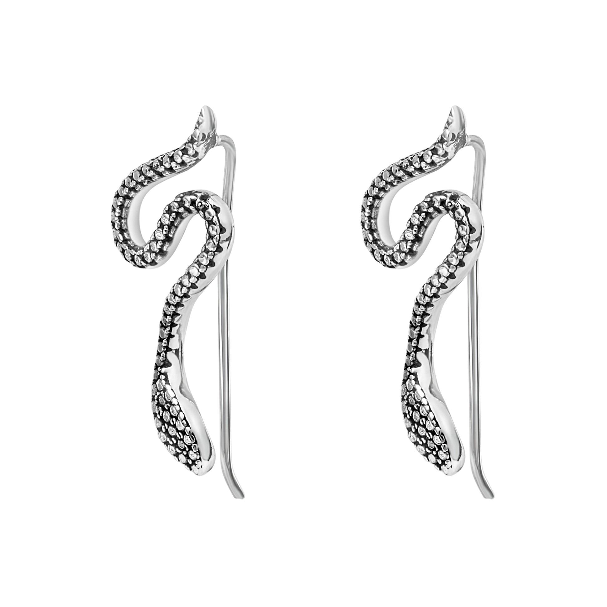 Sterling Silver Snake Threader Earrings