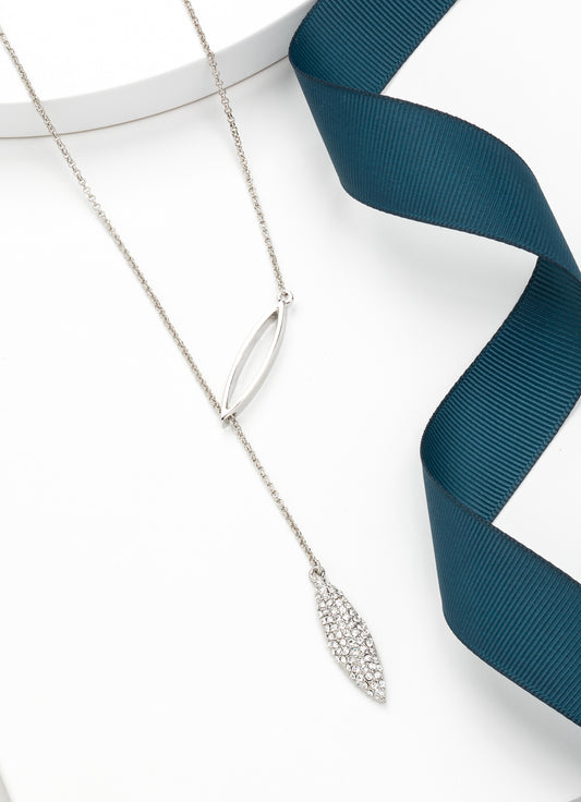 Clear Swarovski Crystal Pave Marquis Lariat-style Necklace