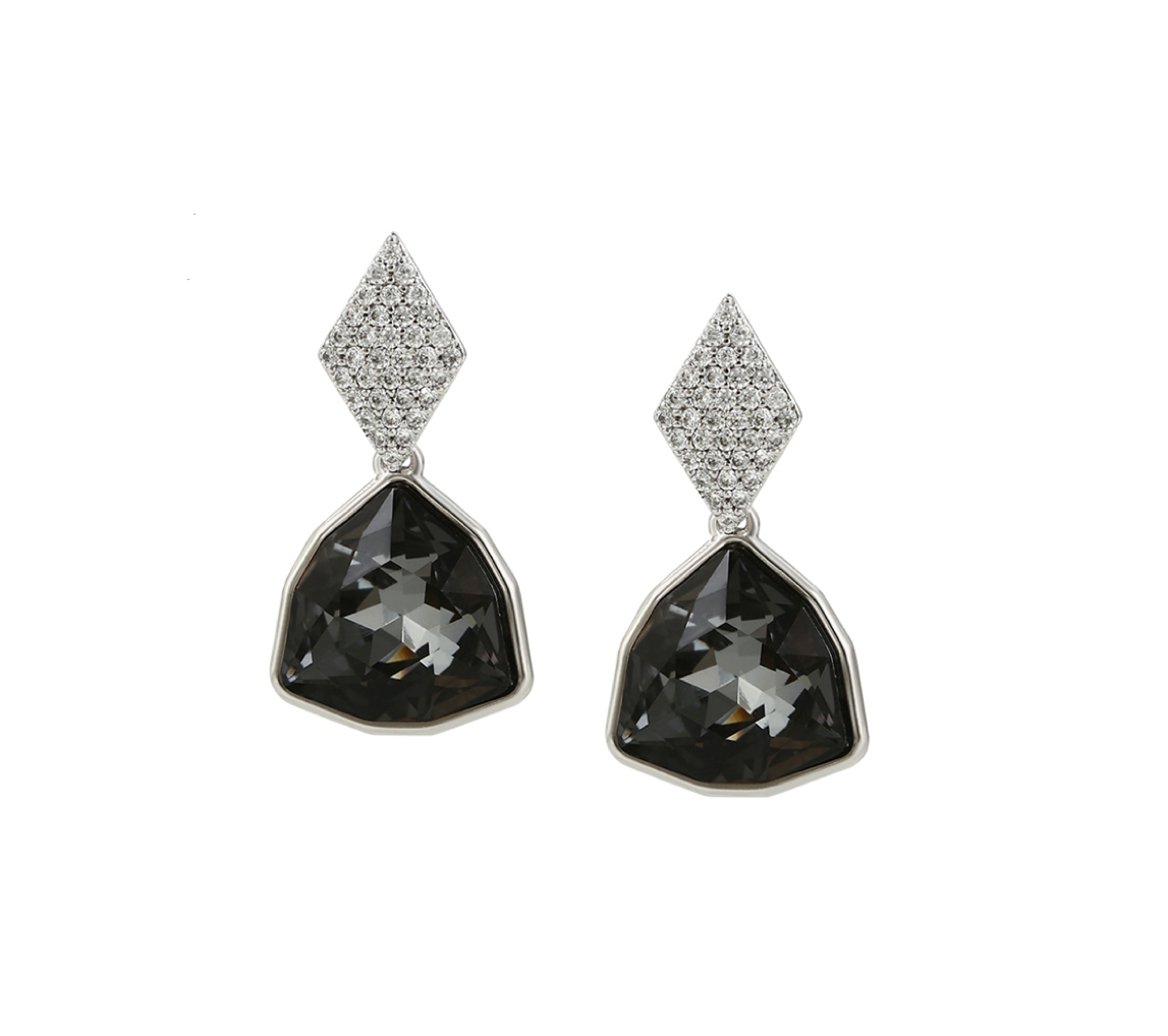 Silvernight Swarovski Crystal Trillium Drop Earrings