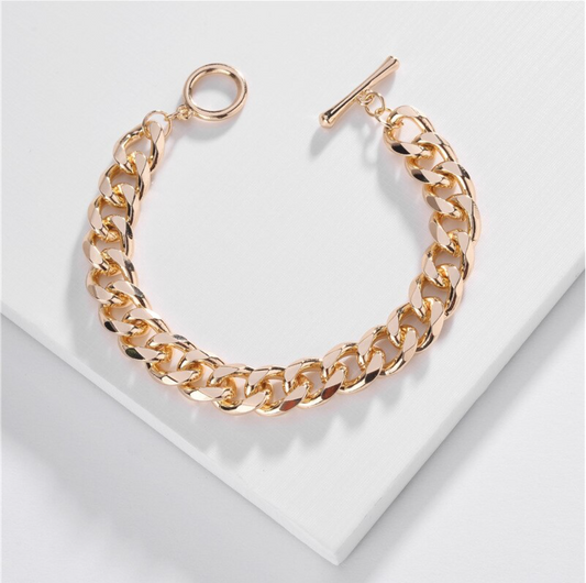 Goldtone Chunky Curb Chain Bracelet