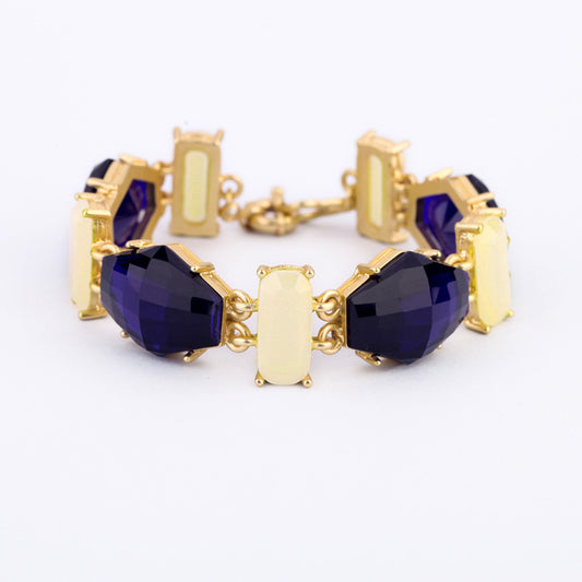 Goldtone Blue Crystal Bracelet