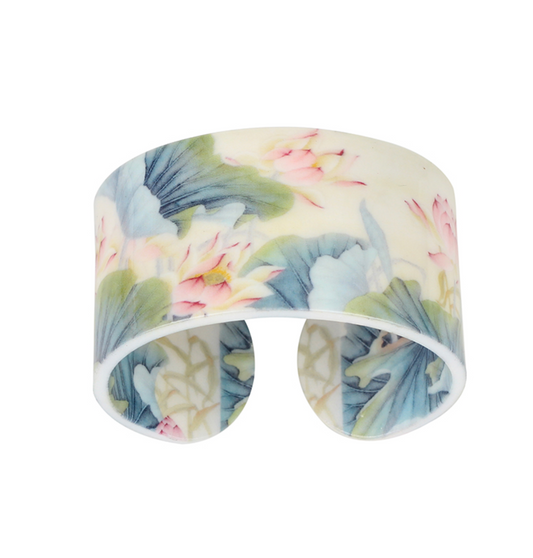 Blue Pink Pastel Floral Cuff