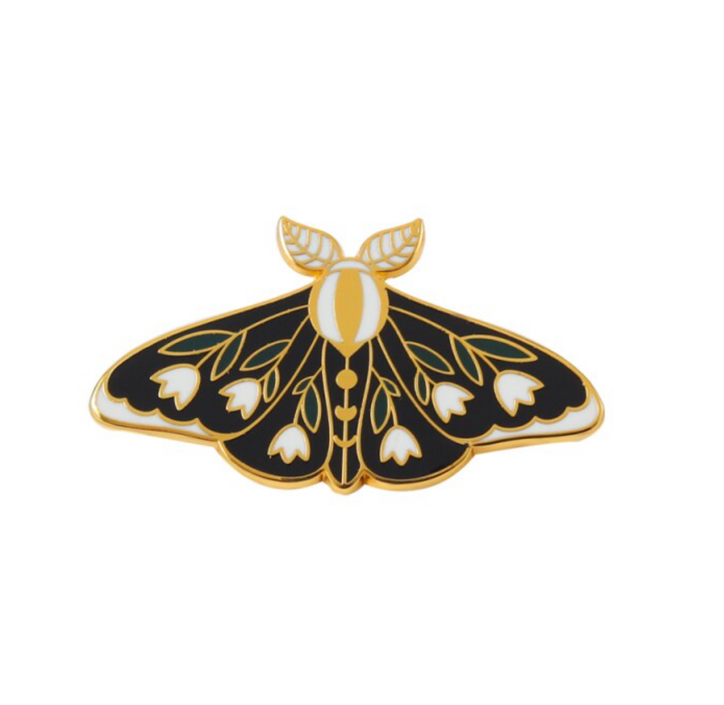 Goldtone Black Tulip Butterfly Pin Brooch