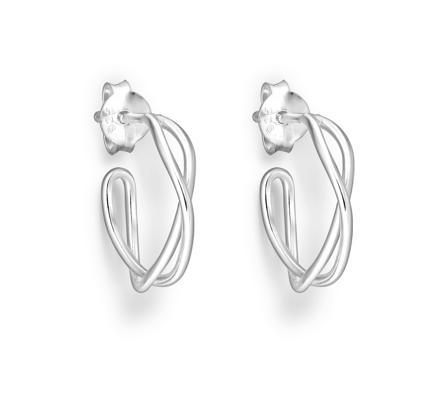 Sterling Silver Twisted Hoop Earrings