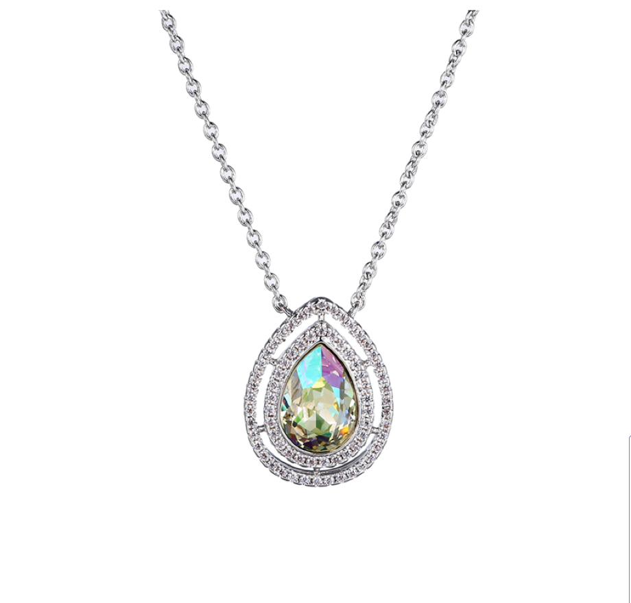 Paradise Shine Swarovski Crystal Teardrop Pendant Necklace